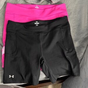 Under Armour Kids' Shorts in Black and Pink